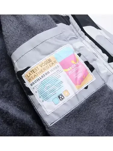 Keevoom o'g'il bolalar uchun suv o'tkazmaydigan chang'i kurtkasi Qishki issiq qalin qor palto Shamoldan himoya qiluvchi jun bolalar tashqi kapüşonlu snowboard kurtkalari - 1