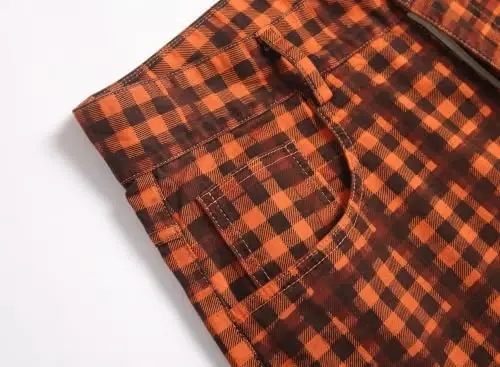 Keevoom Plaid Pants for Men Stretch Skinny Slim Fit Flat-Front Casual Fashion Comfy Solid Pencil Business Dress Chinos Pants - 4