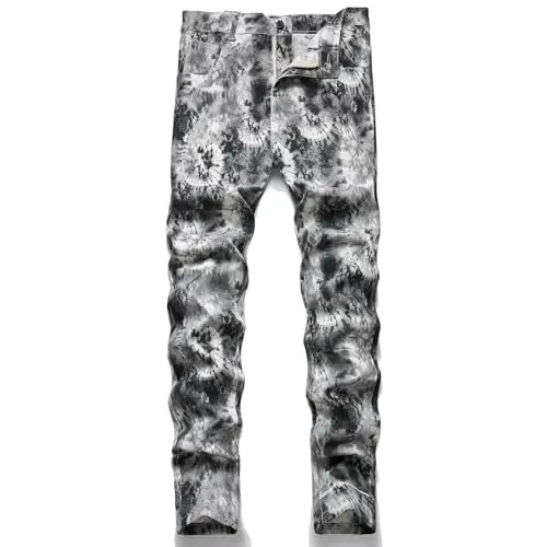 Keevoom Plaid Pants for Men Stretch Skinny Slim Fit Flat-Front Casual Fashion Comfy Solid Pencil Business Dress Chinos Pants 
