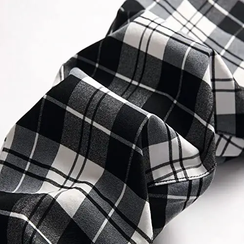 Keevoom Plaid Pants for Men Stretch Skinny Slim Fit Flat-Front Casual Fashion Comfy Solid Pencil Business Dress Chinos Pants - 3