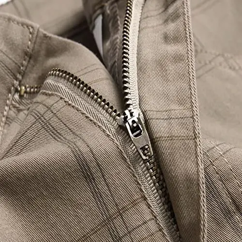 Keevoom Plaid Pants for Men Stretch Skinny Slim Fit Flat-Front Casual Fashion Comfy Solid Pencil Business Dress Chinos Pants - 5