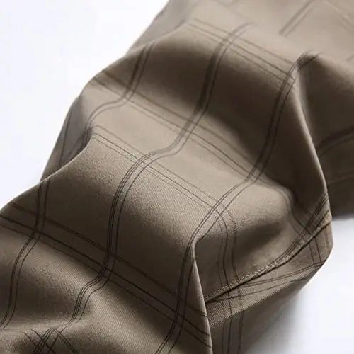 Keevoom Plaid Pants for Men Stretch Skinny Slim Fit Flat-Front Casual Fashion Comfy Solid Pencil Business Dress Chinos Pants - KEEVOOM (1)