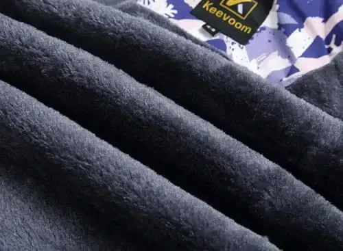 Keevoom qizlar uchun suv o'tkazmaydigan chang'i kurtkasi Fleece qor palto Shamol o'tkazmaydigan issiq qishki snoubord kurtkasi Olinadigan qalpoqli - 4