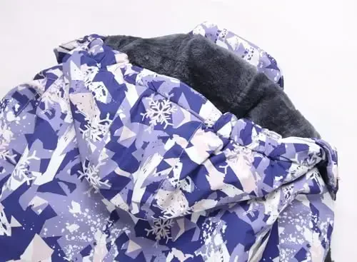 Keevoom qizlar uchun suv o'tkazmaydigan chang'i kurtkasi Fleece qor palto Shamol o'tkazmaydigan issiq qishki snoubord kurtkasi Olinadigan qalpoqli - 5