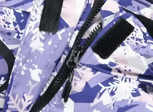 Keevoom qizlar uchun suv o'tkazmaydigan chang'i kurtkasi Fleece qor palto Shamol o'tkazmaydigan issiq qishki snoubord kurtkasi Olinadigan qalpoqli - 6