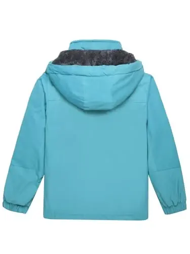 Keevoom qizlar uchun suv o'tkazmaydigan chang'i kurtkasi Fleece qor palto Shamolga chidamli issiq qishki snoubord kurtkasi olinadigan qalpoqli - 3