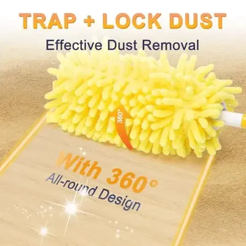 KeFanta Reusable Duster Refill for Swiffer Duster, 360° Heavy Duty Duster Refills 8Pcs with 1 Handle, Washable Microfiber Duster for Cleaning - Modazone (1)