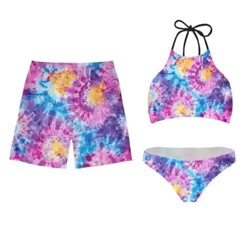 KEIAHUAN Couples Matching Swimsuit Summer Swimwear Women 2 Piece Bikini Set Men Trunk - 1