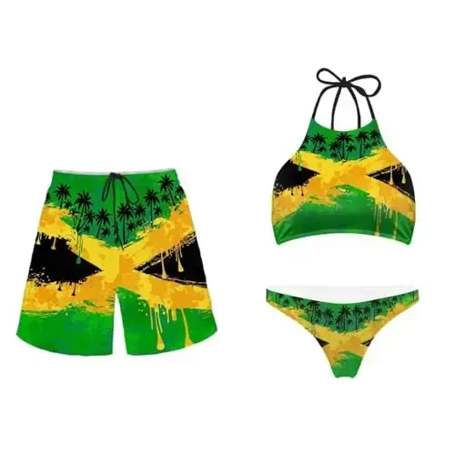 KEIAHUAN Couples Matching Swimsuit Summer Swimwear Women 2 Piece Bikini Set Men Trunk - KEIAHUAN