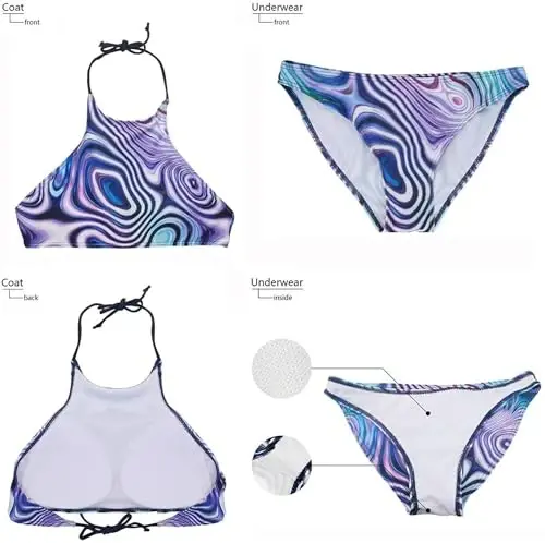 KEIAHUAN Couples Matching Swimsuit Summer Swimwear Women 2 Piece Bikini Set Men Trunk - 2