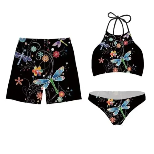 KEIAHUAN Couples Matching Swimsuit Summer Swimwear Women 2 Piece Bikini Set Men Trunk 