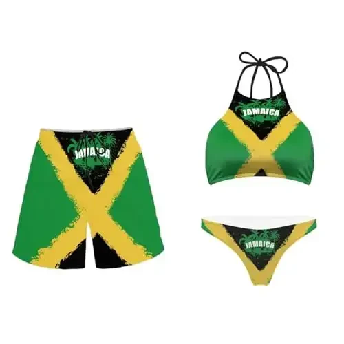 KEIAHUAN Couples Matching Swimsuit Summer Swimwear Women 2 Piece Bikini Set Men Trunk - 1