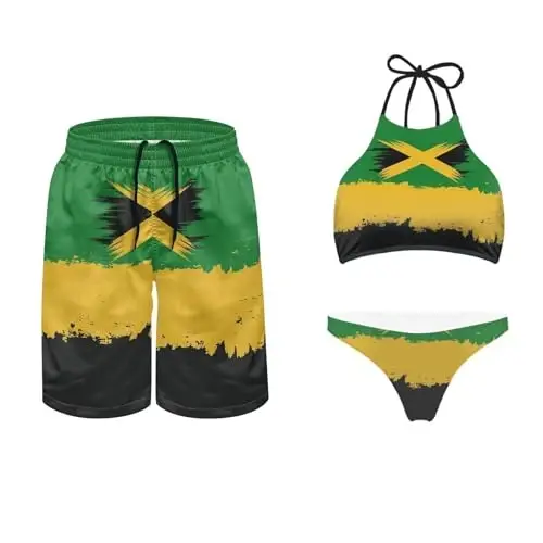 KEIAHUAN Couples Matching Swimsuit Summer Swimwear Women 2 Piece Bikini Set Men Trunk - KEIAHUAN