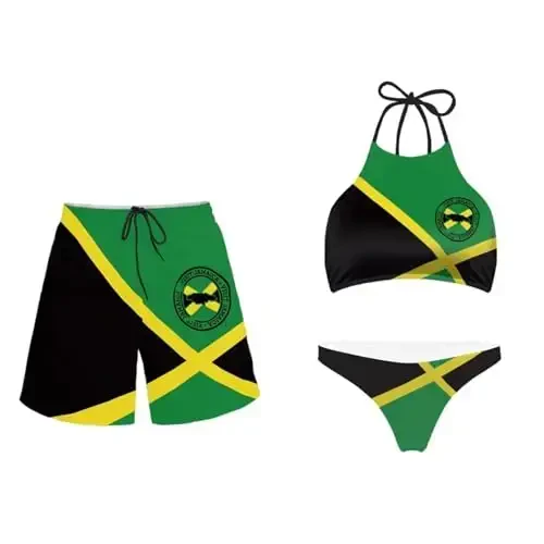 KEIAHUAN Couples Matching Swimsuit Summer Swimwear Women 2 Piece Bikini Set Men Trunk - 1