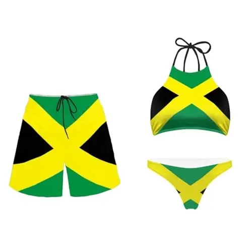KEIAHUAN Couples Matching Swimsuit Summer Swimwear Women 2 Piece Bikini Set Men Trunk - 1