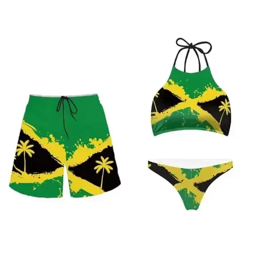 KEIAHUAN Couples Matching Swimsuit Summer Swimwear Women 2 Piece Bikini Set Men Trunk - KEIAHUAN