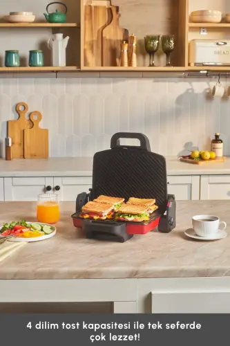 Kelajak Essential Toaster Mat Qizil 1800 Vt - 3