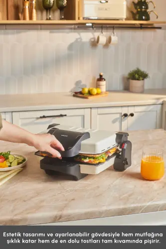 Kelajakning Asosiy Toasteri Mat Krem 1800 W - 6