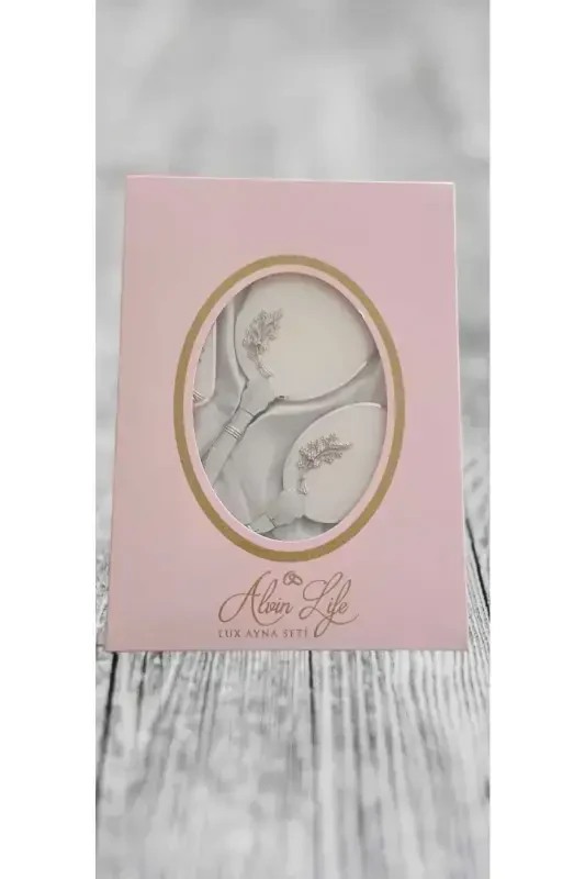 Kelin sep Mirror taroq to'plami Kelinlik Bohchasi-Ekru - 2