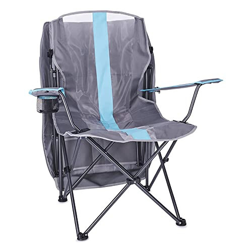 Kelsyus Original Foldable Canopy Chair for Camping, Tailgates, and Outdoor Events, Grey/Light Blue - 13