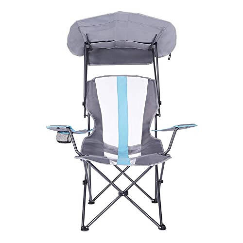 Kelsyus Original Foldable Canopy Chair for Camping, Tailgates, and Outdoor Events, Grey/Light Blue - 14