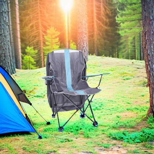 Kelsyus Original Foldable Canopy Chair for Camping, Tailgates, and Outdoor Events, Grey/Light Blue - 2