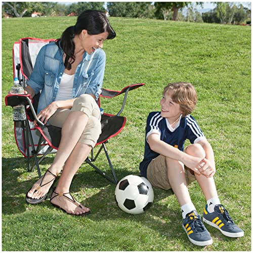 Kelsyus Original Foldable Canopy Chair for Camping, Tailgates, and Outdoor Events, Grey/Red - 3