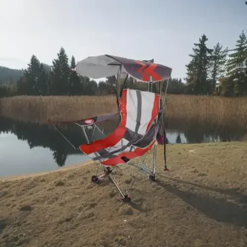 Kelsyus Original Foldable Canopy Chair for Camping, Tailgates, and Outdoor Events, Grey/Red - 5