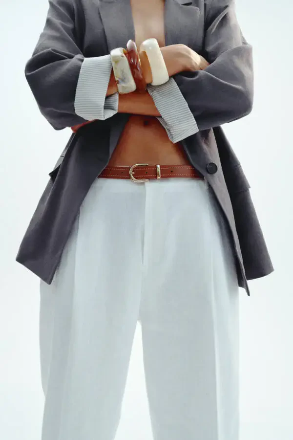 КЕМЕРЛІ ДЮЗ КЕТЕН ПАНТОЛОН-Kirli-beyaz - 2