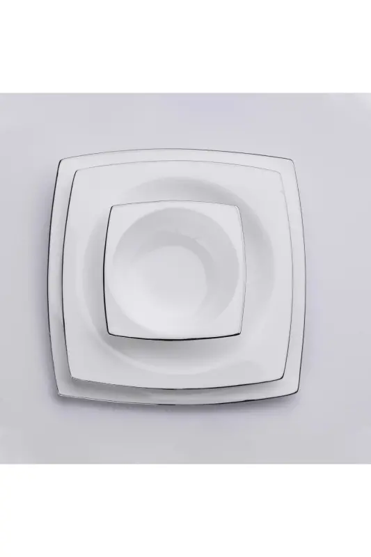 Bone Collection 60 Parça Kare Yemek Takımı Platin A8458 - 3