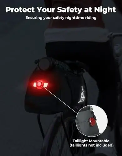 KEMIMOTO Bike Bag Rear Rack Bag Bicycle Trunk Bag, PVC Waterproof Bicycle Pannier Bike Saddle Bag for Universal Road Mountain Bike, 8L Bag for Grocery Shopping Commuter Cycling, Grey - 4