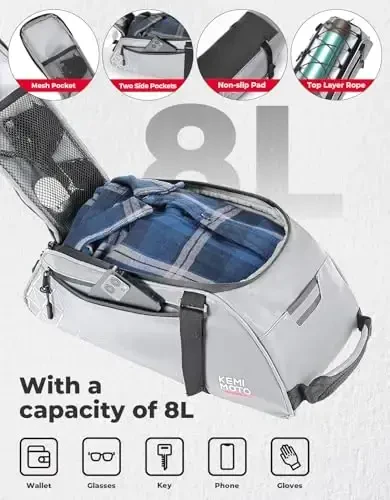 KEMIMOTO Rear Bike Rack Bag, 8L Full Reflective PVC Water Resistant Bicycle Trunk for Road and Mountain Bikes, Ebike Rack Bag with Side Pockets for Cycling Travel Commute - 3