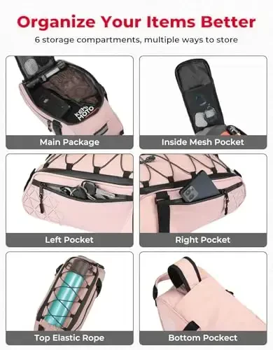 KEMIMOTO Rear Bike Rack Bag - 8L PVC Water Resistant Ebike Bags for Bicycle Rear Rack, Bicycle Trunk Pannier for Commuter Travel Shopping and Cycling (Pink) - 5