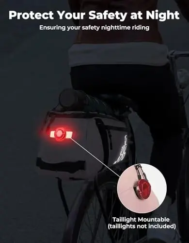 KEMIMOTO Velosiped orqa yukxalta sumkasi - 8L PVC suv o'tkazmaydigan Ebike sumkalari velosiped orqa yukxaltasi uchun, qatnov, sayohat, xarid va velosipedda sayr qilish uchun velosiped yukxalta paneri (pushti) - 3