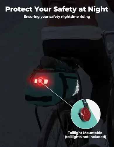 KEMIMOTO Velosiped orqa yukxalta sumkasi - 8L PVC suv o'tkazmaydigan Ebike sumkalari velosiped orqa yukxonasi uchun, ishga qatnash, sayohat, xarid va velosipedda sayr qilish uchun velosiped yukxalta paneri (Yashil) - 3