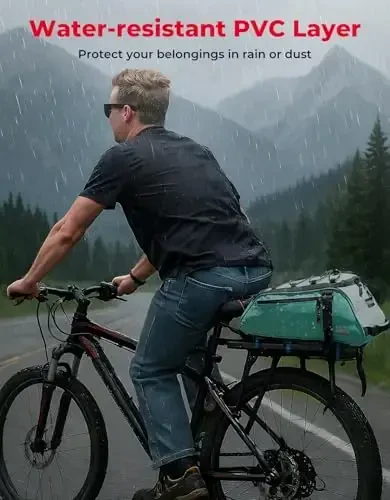 KEMIMOTO Velosiped orqa yukxalta sumkasi - 8L PVC suv o'tkazmaydigan Ebike sumkalari velosiped orqa yukxonasi uchun, ishga qatnash, sayohat, xarid va velosipedda sayr qilish uchun velosiped yukxalta paneri (Yashil) - 8