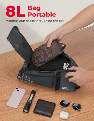 KEMIMOTO Velosiped Sumkasi Orqa Raf Sumkasi Velosiped Bagaj Sumkasi, PVC Suvdan Himoya Qiluvchi Velosiped Sumkasi Universal Yo'l Tog' Velosipedi Uchun, 8L Sumka Oziq-ovqat Xaridlari Uchun Kommunal Velosiped Haqida, Kulrang - 3