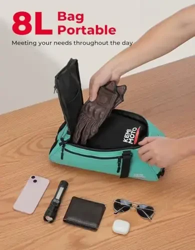 KEMIMOTO Задняя багажная сумка для велосипеда - 8 л, водонепроницаемая сумка из ПВХ для электровелосипеда, багажная сумка для велосипеда для поездок на работу, покупок и езды на велосипеде (зеленая) - 12