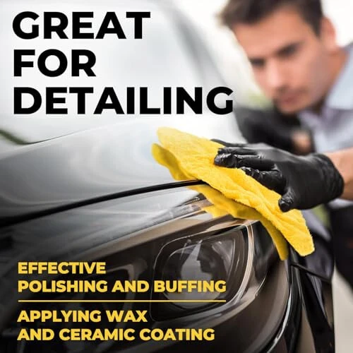 Edgeless Microfiber Towels for Cars – 6pk (12”x12”) - 540 GSM - Super Soft Detailing & Buffing – Scratch-Free & Absorbent Microfiber Cleaning Cloths for Car Polishing - 4