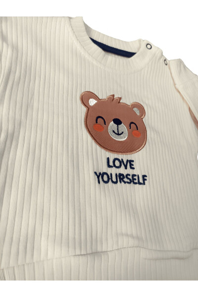 LOVE YOURSELF ERKEK BEBEK 2'Lİ TAKIM-% 100 Pamuk Erkek Bebek Fitilli 2'li Takım - Mint - 6