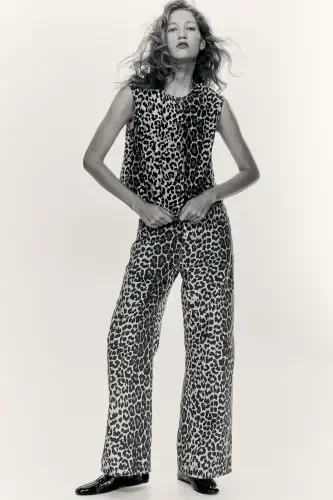 Keng Keten Shim - Ochiq bej/Leopard naqshli - MODAZONE (1)