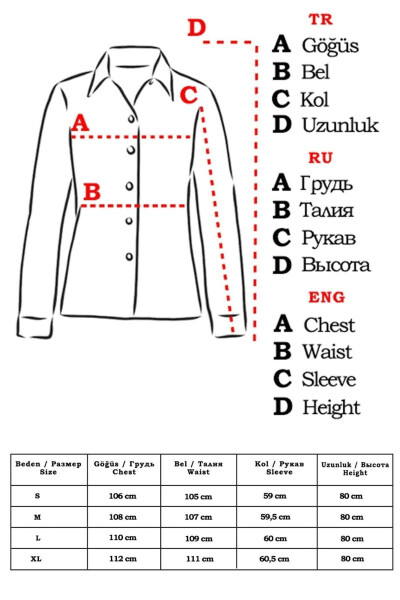 Keng o'lchamli uzun asosiy ko'ylak - Oq - 5