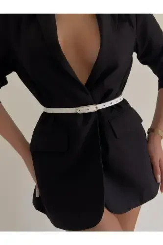 Keng Oltin Tokali Ingichka Ayollar Kamari, Pidjak Kamari, Ko'ylak Kamari, Ko'ylak Kamari-OQ - FIORI (1)