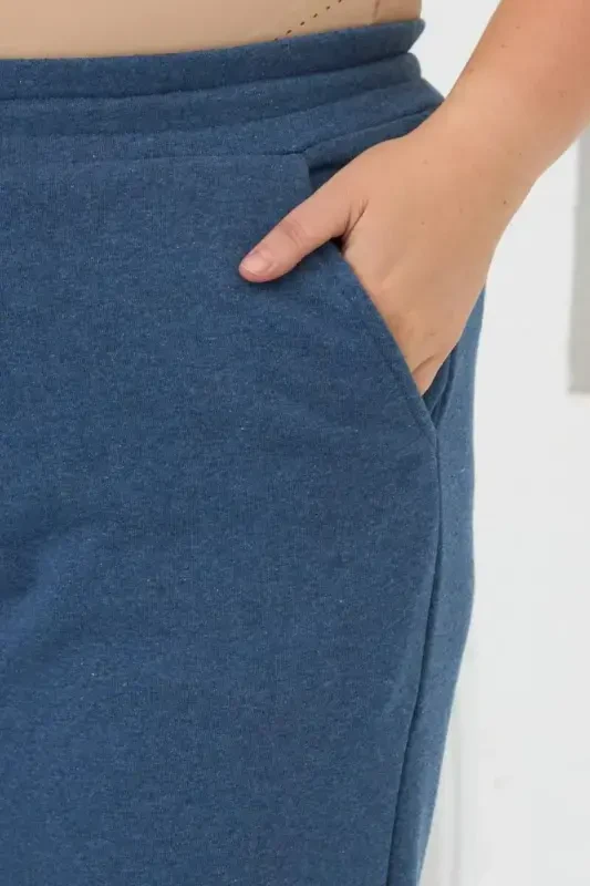 Keng Paçali Katta Oʻlchamli Sport Shim Moviy - 6