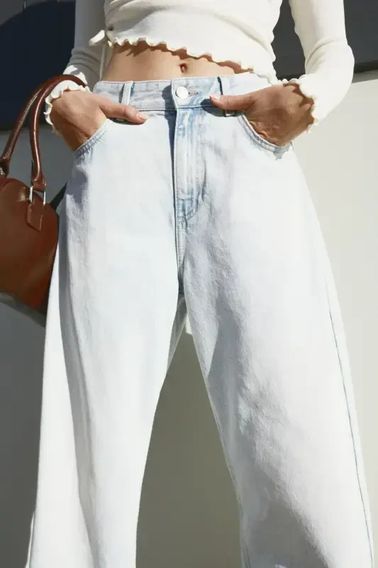 Кенг штанинли barrel джинси - 3