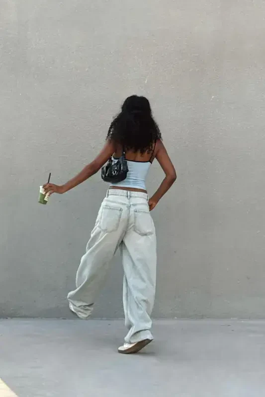 Кенг штанинли barrel джинси - 6