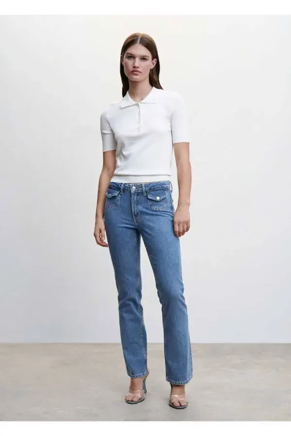 Kengaytirilgan cho'ntakli jinsi shim - 2