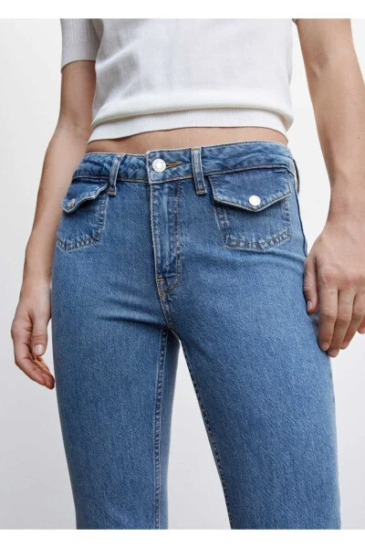 Kengaytirilgan cho'ntakli jinsi shim - 7