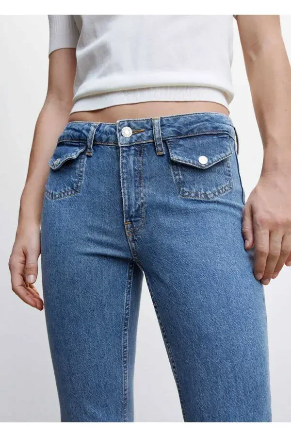 Kengaytirilgan cho'ntakli jinsi shim - 7