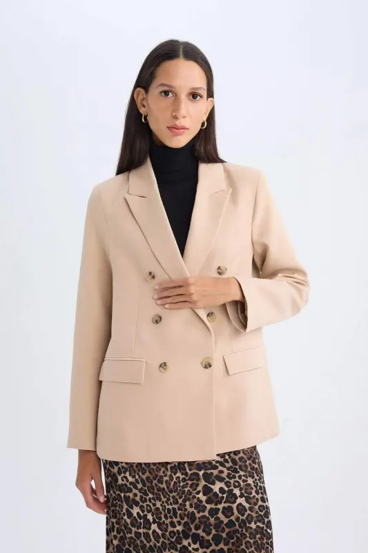 Kengaytirilgan kesimli Jilet Yaka Blazer Jilet D4562AX24AU - 5